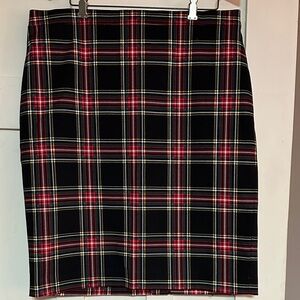 J Crew Plaid Women's Skirt - Black and Red - Size 12